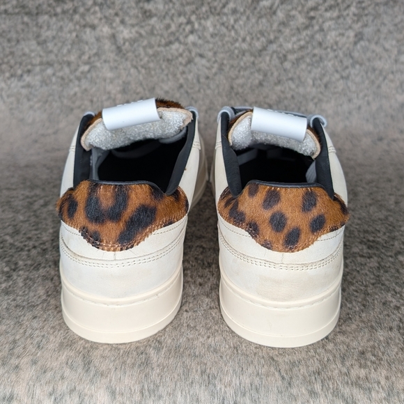 P448 Bali Sneaker Cream Leopard Print Calf Hair Women's 9.5 - Picture 6 of 13